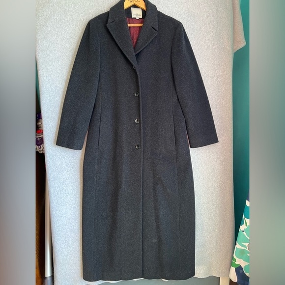 Anne Klein Jackets & Blazers - Anne Klein Coat Women’s 8 Wool Cashmere Long Girl Boss Grey Ankle Length Office